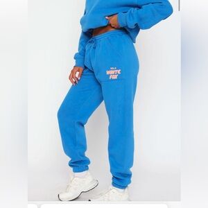 White fox azure sweat pants blue XL